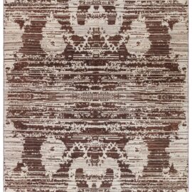 Warm Tan With Light Beige Pixelated Motif Handmade Abstract-Design Rug “Anatolia” N11141
