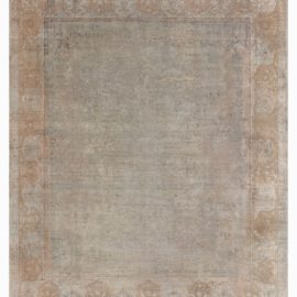 Antique Indian Allover Floral Cream Beige Hand-Knotted Wool Carpet – Circa 1910 BB8451