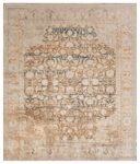Early 20th Century Botanic Brown, Beige Indian Amritsar Wool Carpet BB8456