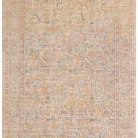 Antique Tabriz Persian Allover Floral Warm Tan Hand-Knotted Wool Rug – Circa 1900 BB8618