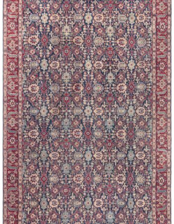 Antique Tabriz Persian Floral Allover Navy Blue Hand-Knotted Wool Carpet – Circa 1900 BB8776 Antique Tabriz Persian Floral Allover Navy Blue Hand-Knotted Wool Carpet – Circa 1900 BB8776