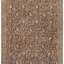 Antique Persian Allover Warm Tan Hand-Knotted Wool Carpet – Circa 1880 BB8747