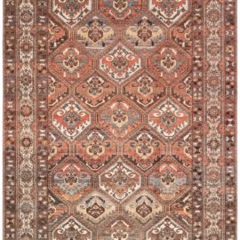 Antique Persian Allover Geometric Cream Beige Hand-Knotted Wool Rug – Circa 1900 BB8568