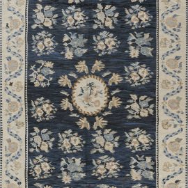 Antique Bessarabian Russian Allover Floral Cream Flatweave Wool Rug – Circa 1880 BB7594