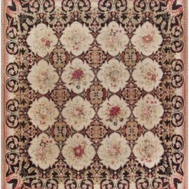 Antique Bessarabian Russian Allover Cream Beige Hand-Knotted Wool Rug – Circa 1880 BB8925