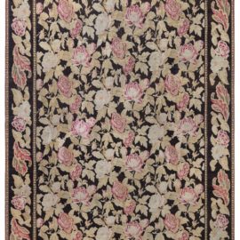 Bessarabian Russian Antique Floral Allover In Warm Tan Flatweave Wool Rug – Circa 1880 BB8501
