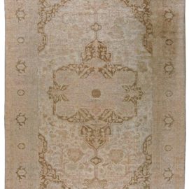 Amritsar Indian Antique Medallion Light Beige Hand-Knotted Wool Rug – Circa 1900 BB5779