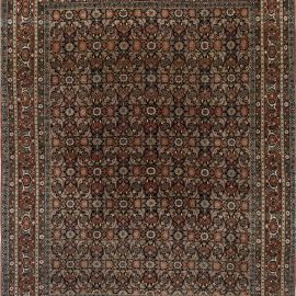 Antique Meshad Persian Allover Warm Tan Hand-Knotted Wool Rug – Circa 1920 BB7253