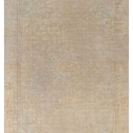 Vintage Chinese Art Deco Geometric Oversized Light Beige Hand-Knotted Wool Rug BB8490