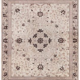 Vintage Chinese Floral Light Beige Hand-Knotted Wool Rug BB8743