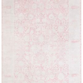 Antique Agra Indian Floral Allover Light Gray And Pink Hand-Knotted Cotton Rug – Circa 1920 BB8577