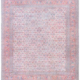Antique Agra Indian Allover Light Gray Hand-Knotted Cotton Rug – Circa 1920 BB8600