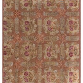 1800s French Savonnerie Hand Knotted Wool Rug BB8517