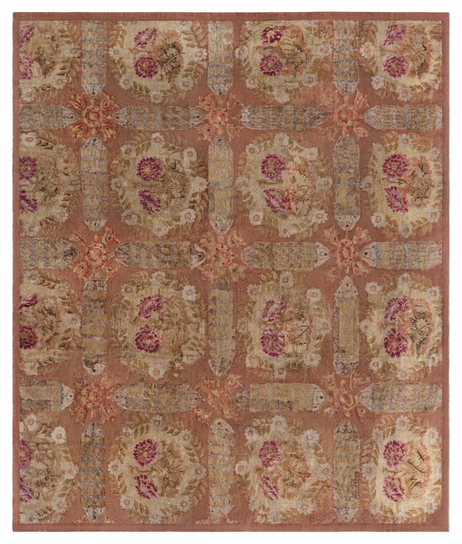 1800s French Savonnerie Hand Knotted Wool Rug BB8517