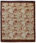 Mid-20th century French Bold Art Deco Beige, Brown Wool Rug by Noel Hostens BB6074