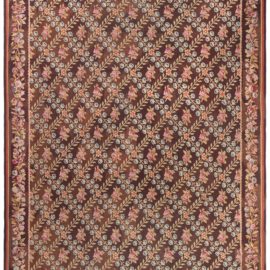 Antique Aubusson French Floral Allover Golden Tan Hand-Knotted Wool Rug – Circa 1900 BB8775