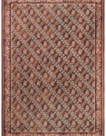 Antique Tabriz Persian Floral Allover Brown Hand-Knotted Wool Rug – Circa 1900 BB7303 Antique Tabriz Persian Floral Allover Brown Hand-Knotted Wool Rug – Circa 1900 BB7303