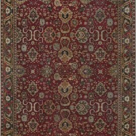 Antique Indian Floral Allover Ivory Hand-Knotted Wool Rug – Circa 1880 Agra BB7421