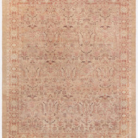 Antique Amritsar Indian Allover Floral Warm Tan Hand-Knotted Wool Rug – Circa 1900 BB8424