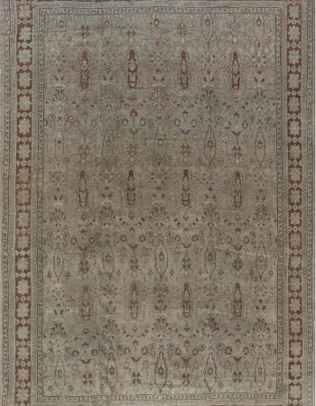 Antique Tabriz Persian Floral Allover Brown Hand-Knotted Wool Rug – Circa 1900 BB7303 Antique Tabriz Persian Floral Allover Brown Hand-Knotted Wool Rug – Circa 1900 BB7303