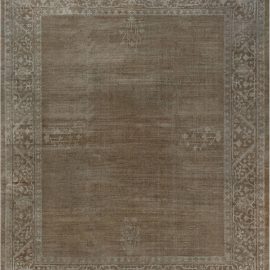 Antique Amritsar Indian Allover Geometric Gray And Brown Hand-Knotted Wool Rug – Circa 1900 BB7475
