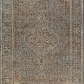 Amritsar Indian Antique Allover Geometric Classic Taupe Hand-Knotted Wool Rug – Circa 1880 BB7405