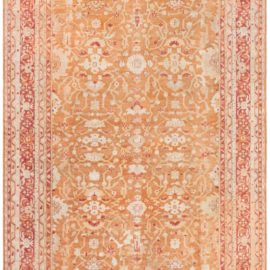 Early 20th Century Indian Amritsar Orange, Brown Handmade Wool Rug BB8768