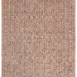 Antique Amritsar Indian Allover Floral Warm Tan Hand-Knotted Wool Rug – Circa 1900 BB8579
