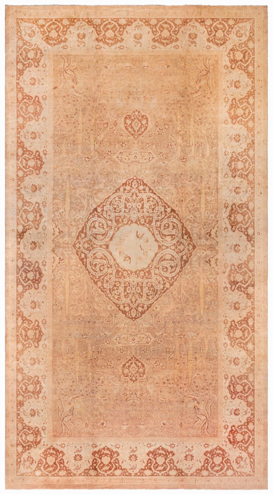 Authentic 19th Century Indian Amritsar Handmade Wool Rug BB7723