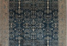 Antique Indian Botanic Blue Handmade Wool Rug BB7398