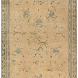 Indian Antique Allover Warm Tan Hand-Knotted Wool Carpet – Circa 1930 BB7559