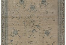 High-quality Antique Indian Golden Yellow Handmade Wool Rug BB7559