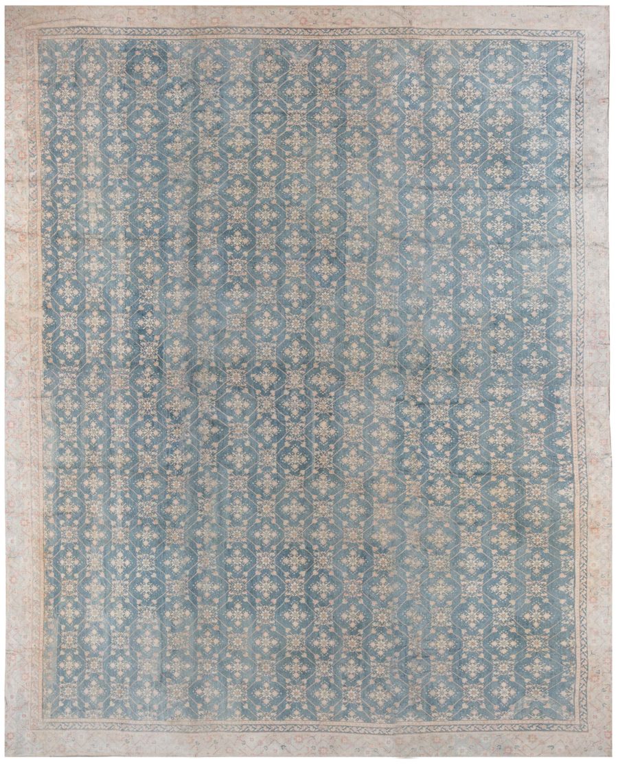 Oversized Vintage Indian Agra Handmade Wool Carpet BB7748