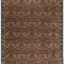 Indian Antique Floral Allover Soft Beige Hand-Knotted Wool Rug – Circa 1920 BB7730