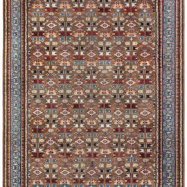 Elegant Indian Antique Floral Allover Ivory Hand-Knotted Wool Rug – Circa 1900 BB8422