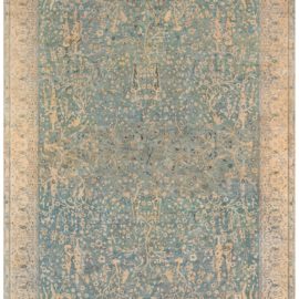 Antique Amritsar Indian Allover Pale Sand Hand-Knotted Wool Rug – Circa 1900 BB8574