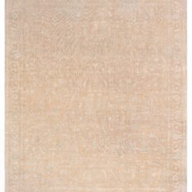 Antique Indian Allover Floral Soft Beige Hand-Knotted Wool Rug – Circa 1920 BB8602