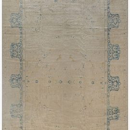 Indian Antique Allover Soft Beige Hand-Knotted Wool Rug – Circa 1900 BB7467