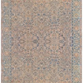 Antique Indian Allover Floral Oversized Dusty Tan Hand-Knotted Wool Carpet – Circa 1900 BB8619