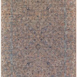 Kirman Persian Antique Floral Allover Dusty Tan Hand-Knotted Wool Rug – Circa 1900 BB8898