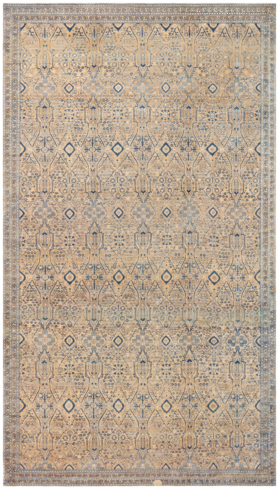 Fine Antique Kirman Botanic Handmade Wool Rug (Size Adjusted) BB8561
