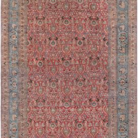Meshad Persian Antique Allover Floral Oversized Light Beige Hand-Knotted Wool Rug – Circa 1920 BB8988