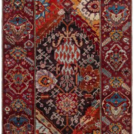 Oushak Turkish Antique Floral Allover Ivory Hand-Knotted Wool Rug – Circa 1920 BB8979