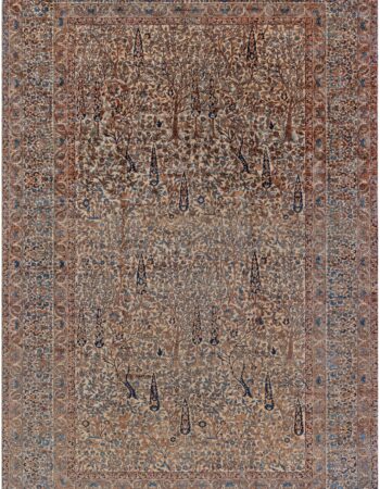 Antique Tabriz Persian Floral Allover Navy Blue Hand-Knotted Wool Carpet – Circa 1900 BB8776 Antique Tabriz Persian Floral Allover Navy Blue Hand-Knotted Wool Carpet – Circa 1900 BB8776