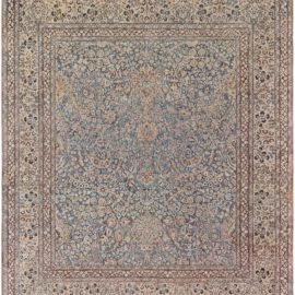 Antique Meshad Persian: Allover Warm Tan Hand-Knotted Wool Rug – Circa 1900 BB8877