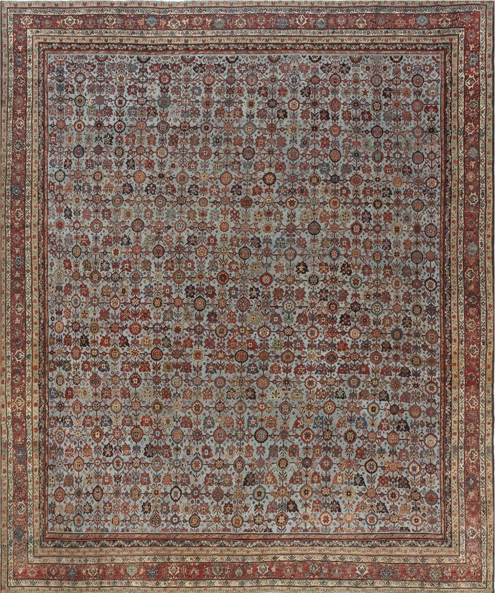 Authentic 19th Century Persian Sultanabad Handmade Wool Carpet BB7148