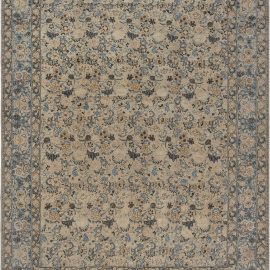 Antique Tabriz Persian Allover Floral Soft Beige Hand-Knotted Wool Rug – Circa 1880 BB7524