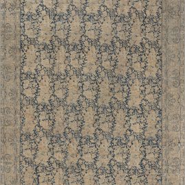 Timeless Tabriz Persian Antique Allover Warm Tan Hand-Knotted Wool Rug – Circa 1880 BB7526