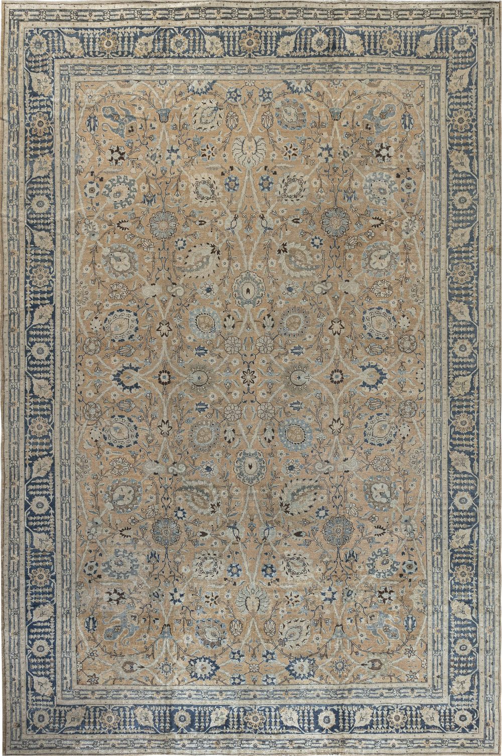 Fine Antique Persian Tabriz Handmade Wool Rug BB7511