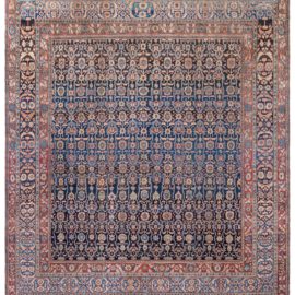 Persian Antique Floral Allover Warm Tan Hand-Knotted Wool Rug – Circa 1880 BB8592